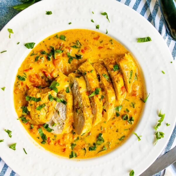 Chicken with Coconut Milk With  Rice & Salad