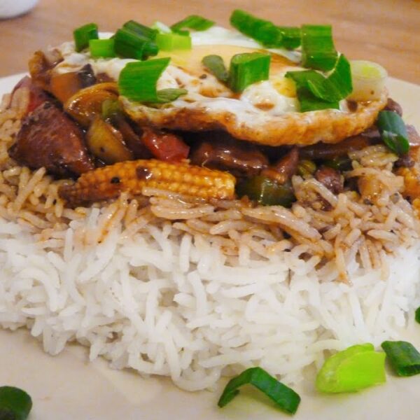 Lamb Reverse Bowl With Rice & Salad