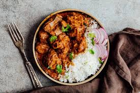 Lamb Curry With Rice & Salad