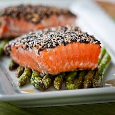 Salmon with Black and White Sesame Seeds